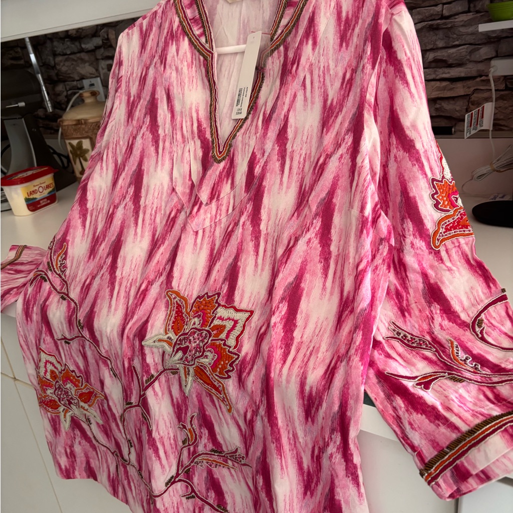 Altea Pink And White Floral Tunic